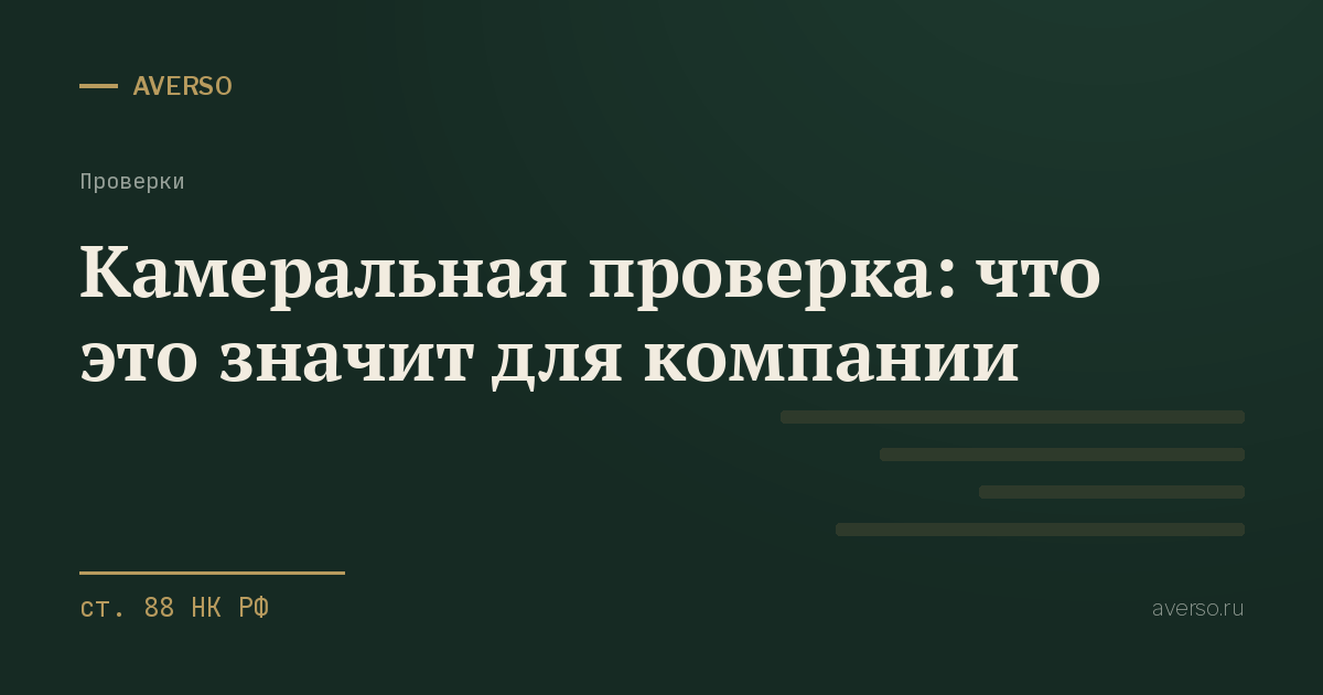 Камеральная проверка: что это значит для компании